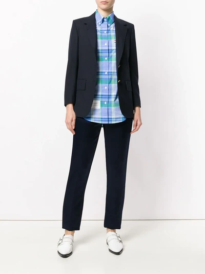 Thom Browne Button Long-sleeved Casual Jacket In Blue