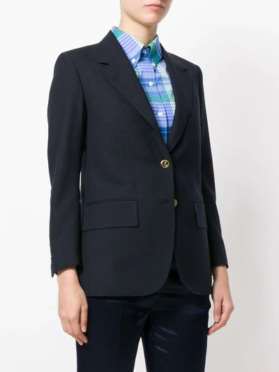 Thom Browne Button Long-sleeved Casual Jacket In Blue