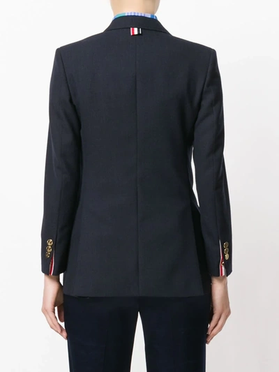 Shop Thom Browne Wide Lapel Sport Coat In Blue