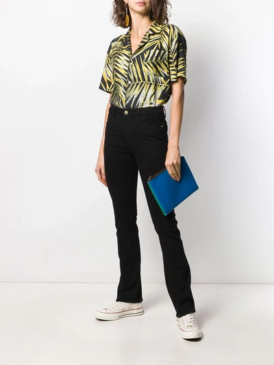 Frame Sylvie Slender High-rise Straight Jeans In Black
