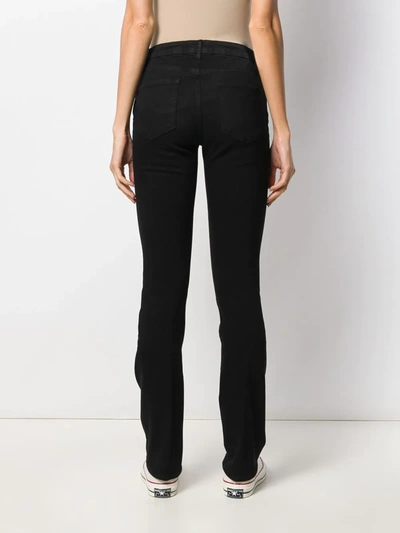 Shop Frame Sylvie Slender High-rise Straight Jeans In Black