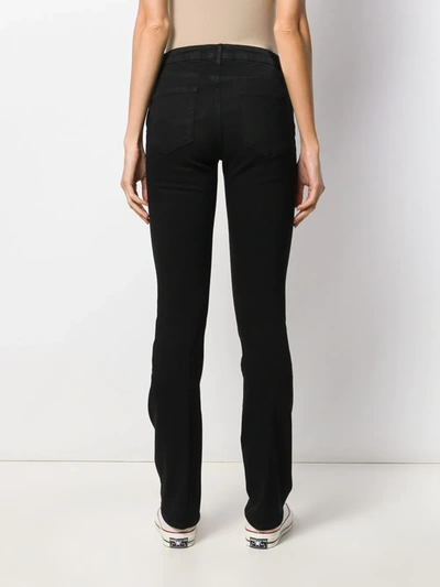 Frame Sylvie Slender High-rise Straight Jeans In Black