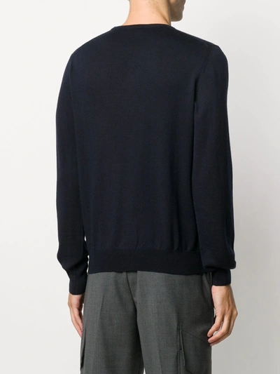 Barba Napoli Crewneck Wool Jumper In Black