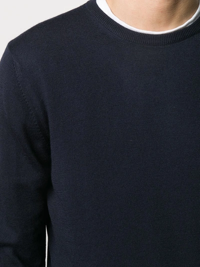 Barba Napoli Crewneck Wool Jumper In Black