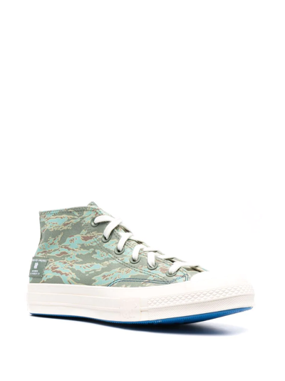 Shop Converse X Undefeated Chuck 70 Mid Sneakers In Green