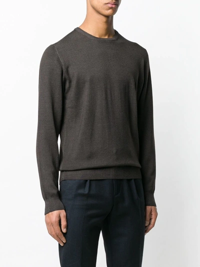 Barba Napoli Round Neck Jumper In Brown