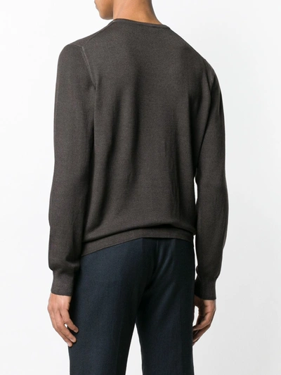 Barba Napoli Round Neck Jumper In Brown