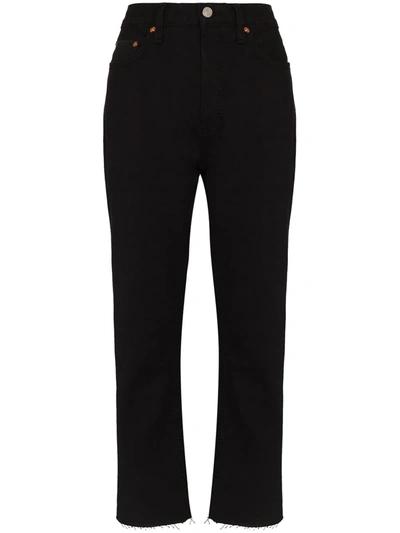 Shop Re/done Stove Pipe High-rise Jeans In Black