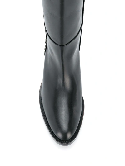 Shop Emporio Armani Logo Trim Boots In Black
