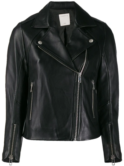 Shop Sandro Biker-style Moto Jacket In Black