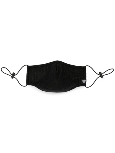 Shop Mostly Heard Rarely Seen Pinstripe Face Mask In Black