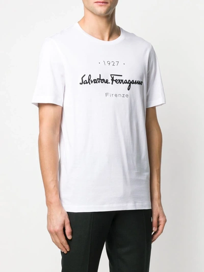 Shop Ferragamo Logo Print T-shirt In White