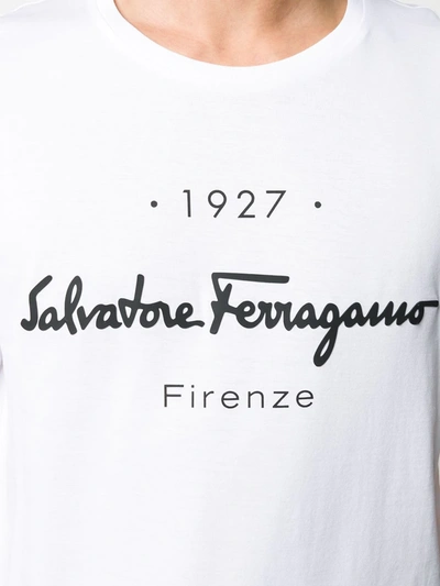 Shop Ferragamo Logo Print T-shirt In White