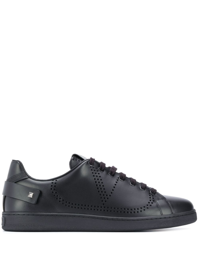 Valentino Garavani Garavani Leather Backnet Sneakers In Black | ModeSens