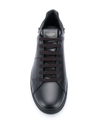 Shop Valentino Backnet Low-top Sneakers In Black