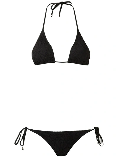 Shop Amir Slama Triangle Bikini Set In Black