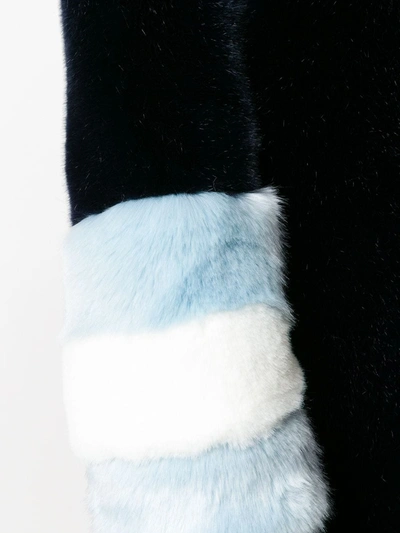 Shop La Seine & Moi Carene Faux Fur Coat In Blue