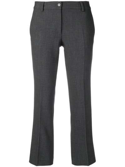 Shop Alberto Biani Creased Cropped Trousers In Grey