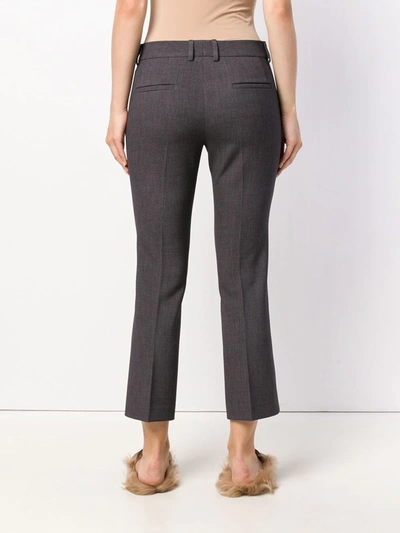 Shop Alberto Biani Creased Cropped Trousers In Grey