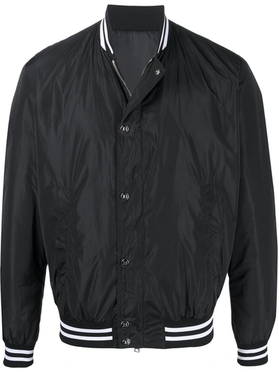 Shop Balmain Logo-print Bomber Jacket In Black