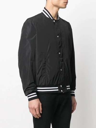 Shop Balmain Logo-print Bomber Jacket In Black