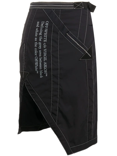 Shop Off-white Side-vent Asymmetric Skirt In Black