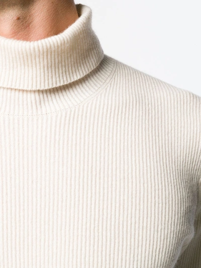 Shop Brunello Cucinelli Classic Roll-neck Jumper In Neutrals