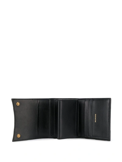 Shop Balenciaga Hourglass Continental Wallet In Black