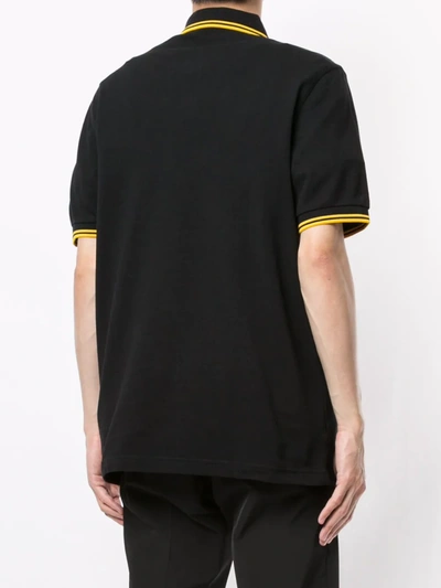 Shop Fred Perry Stripe-trim Logo Polo Shirt In Black