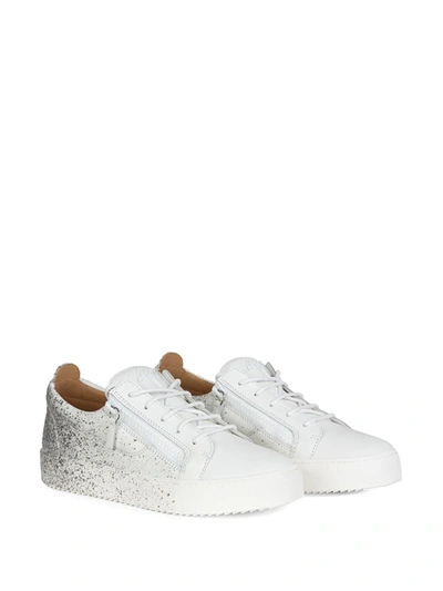 Shop Giuseppe Zanotti Frankie Spray Sneakers In White