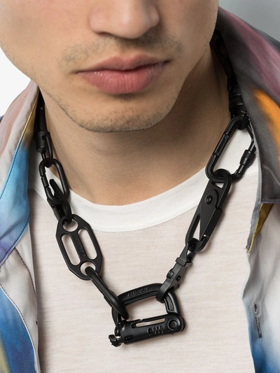 Shop Ambush Carabiner Chain Necklace In Black