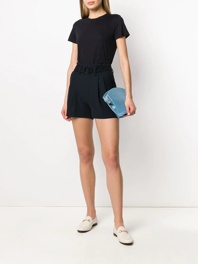 Vince Essential Pima Cotton V-neck Tee In Blue