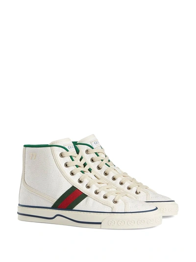 Shop Gucci Tennis 1977 High-top Sneakers In White