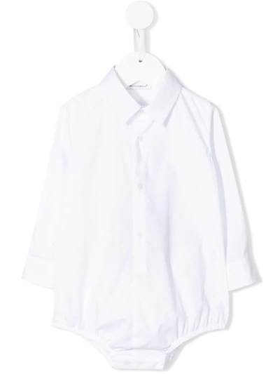 Shop Dolce & Gabbana Poplin Shirt Bodysuit In White