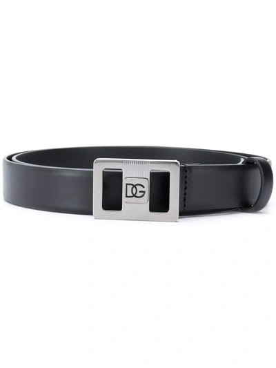 Shop Dolce & Gabbana Logo Buckle Belt In Black