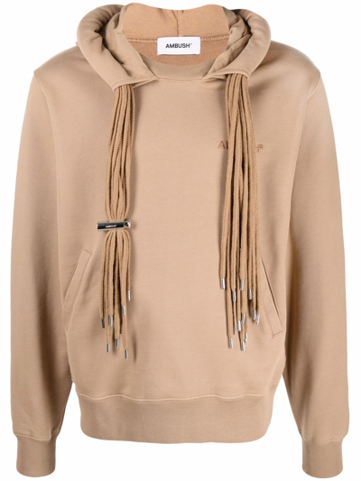 Shop Ambush Multi-cord Long-sleeve Hoodie In Neutrals