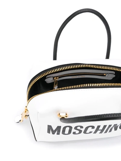 Shop Moschino Mini Logo Tote In White