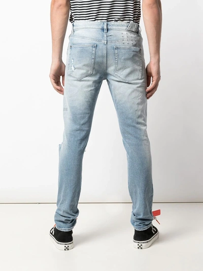 Shop Ksubi Slim-fit Distressed Jeans In Blue