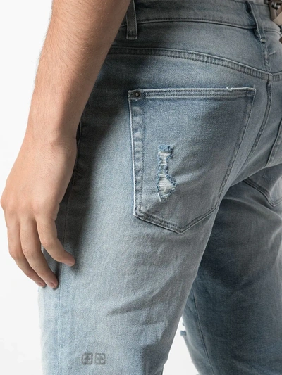 Shop Ksubi Slim-fit Distressed Jeans In Blue