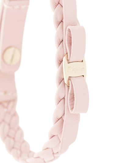 Shop Ferragamo Woven Vara Bracelet In Br Pel Macaro Oro Chi Luc