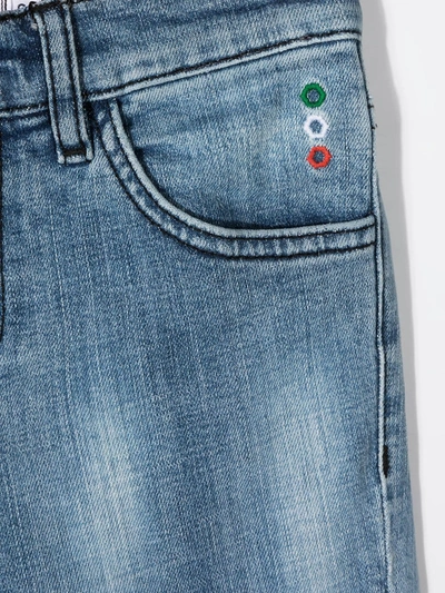 Philipp Plein Junior Iconic Plein Straight-leg Jeans In Blue