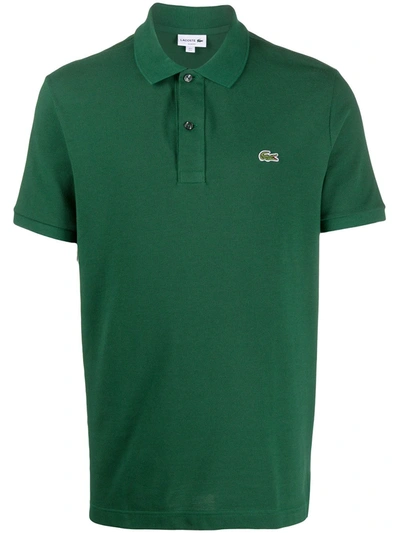 Lacoste Stretch Pique Short-sleeve Slim Fit Polo Shirt In Green