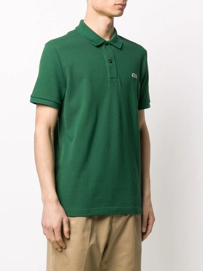 Lacoste Stretch Pique Short-sleeve Slim Fit Polo Shirt In Green