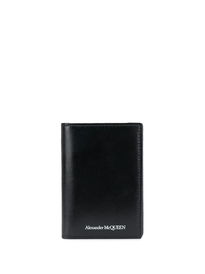 Shop Alexander Mcqueen Logo Print Wallet In Black