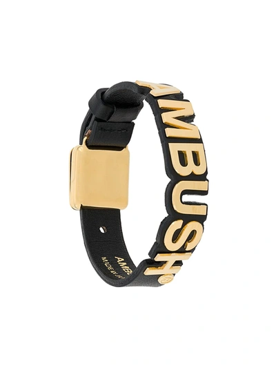 Shop Ambush Logo Plaque Bracelet In Black