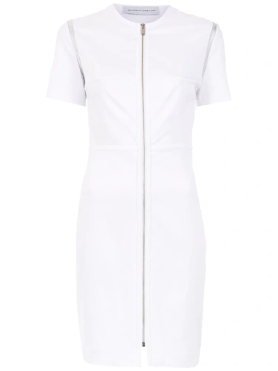 Shop Gloria Coelho Zipped Dress In White