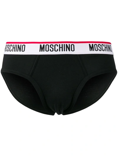 Shop Moschino Logo Briefs In Black