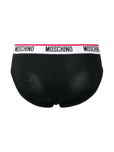 Shop Moschino Logo Briefs In Black