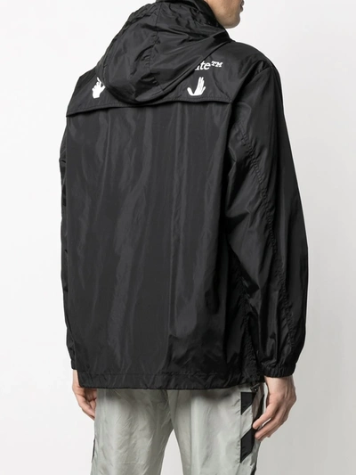 Shop Off-white Logo-print Zip-up Windbreaker In Black