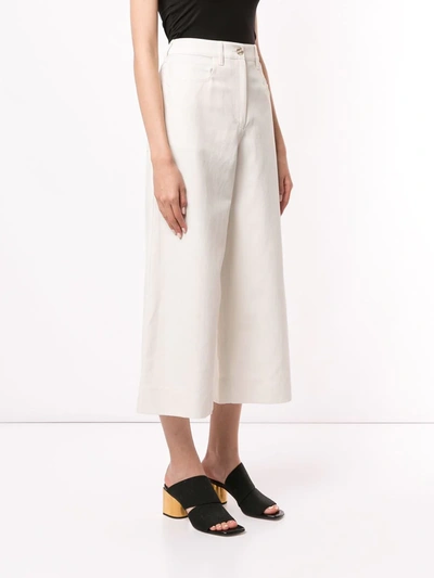 Shop Kenzo High-rise Wide-leg Jeans In White